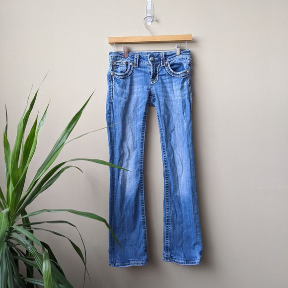 Miss Me Flap Pocket Boot Cut Denim Jeans, size 26 - Picture 2 of 7